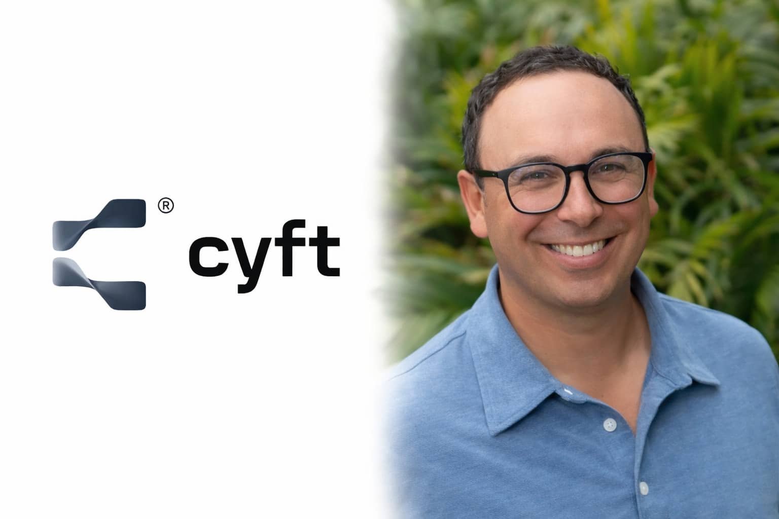 Portrait of Leonard D'Avolio, founder and CEO of Cyft, alongside the Cyft brand logo.