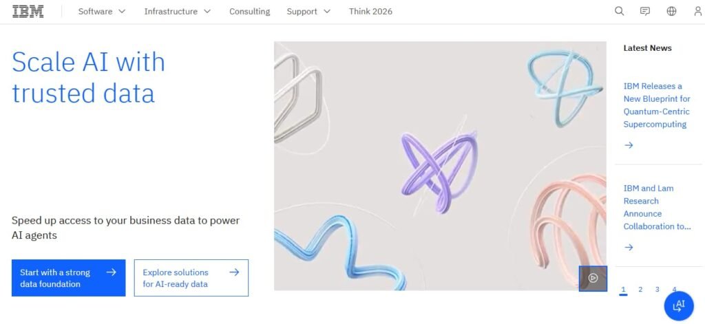 Scale AI's website emphasizes trusted data, including IBM Watson Health's tools for matching cancer patients to treatments.